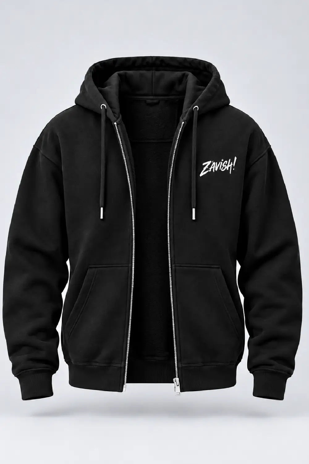 Black Zipper Hoodie