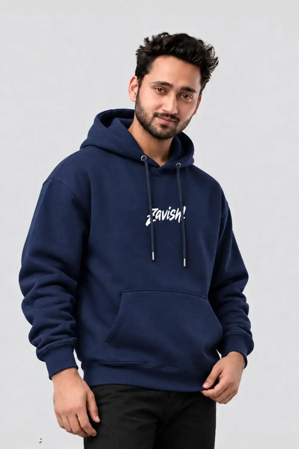 Zavish Logo Blue Oversized Hoodie