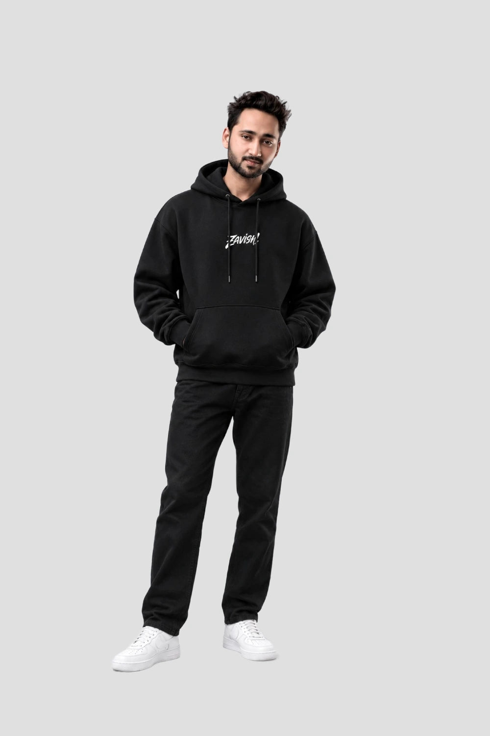 Zavish Black Oversized Hoodie