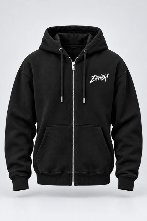 Zavish Black Zipper Hoodie