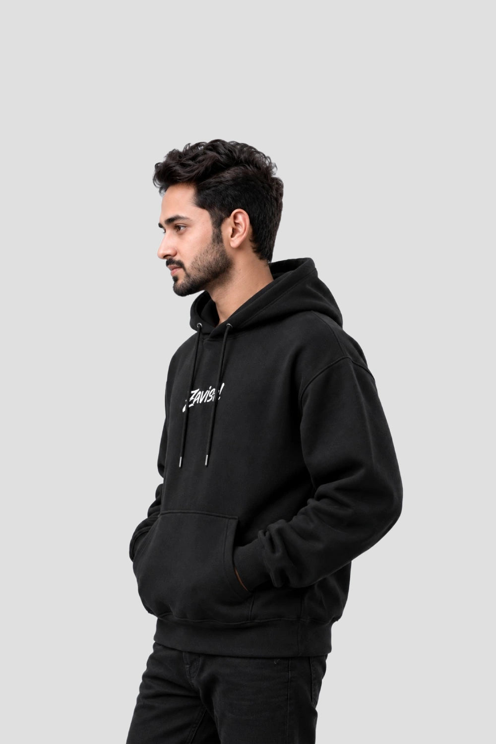 Zavish Premium Black Oversized Hoodie