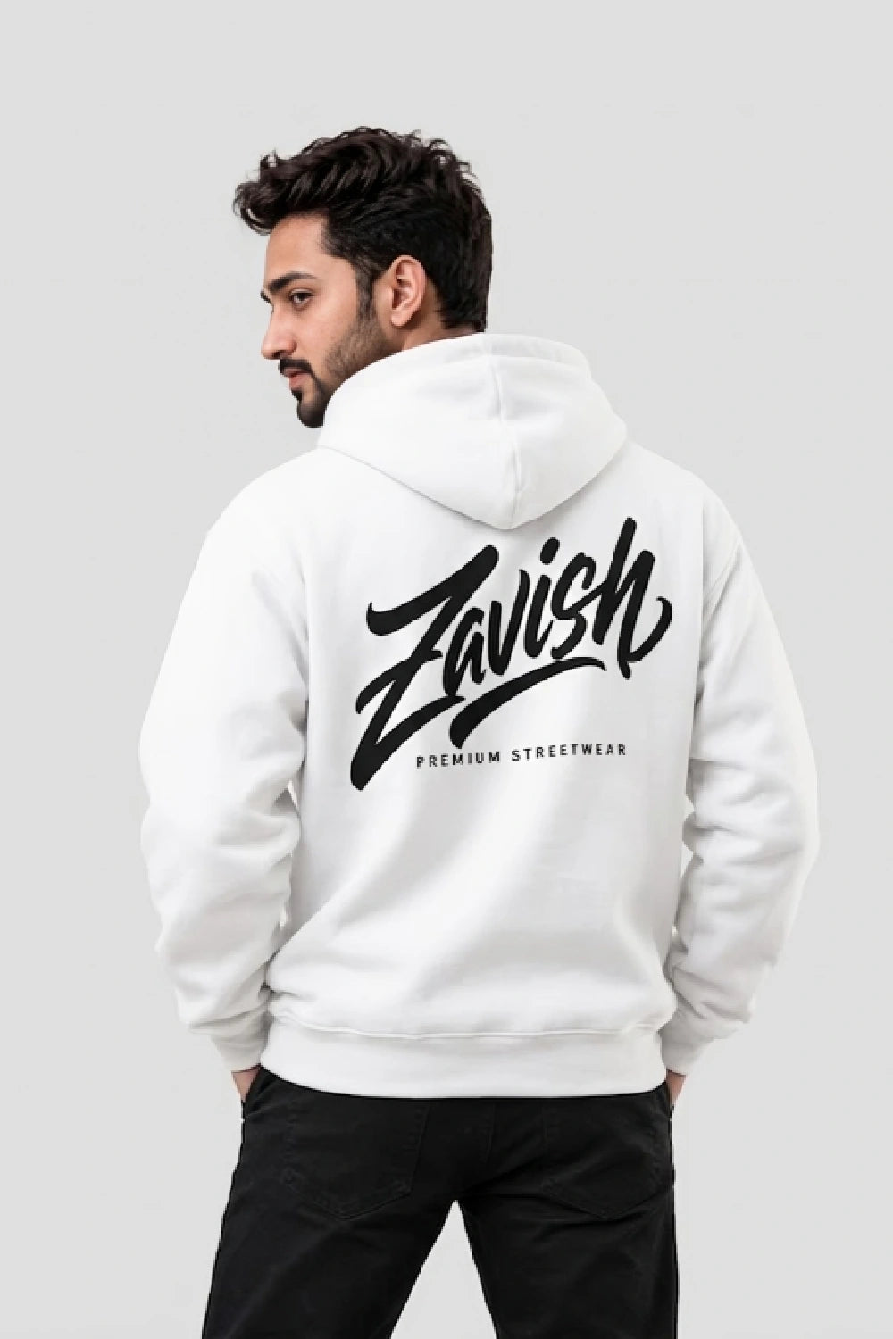 Zavish Premium White Oversized Hoodie
