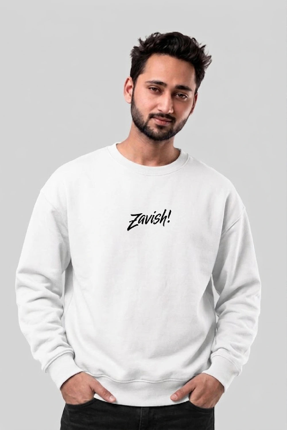 Zavish Premium White Sweatshirt